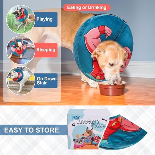 BEAUTYZOO Dog Cone Collar Alternative After Surgery,Pet Neck Donut E‑Collar