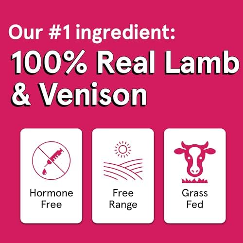 TRMC Real Meat Dog Treats - Three 12oz Bag of Bite-Sized Air-Dried Lamb & Venison Jerky for Dogs - Grain-Free Jerky Dog Treats with 95% All-Natural, Free-Range, Grass Fed Lamb & Venison