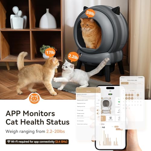 Smart E2 Automatic Self Cleaning Cat Litter Box for Multiple Cats