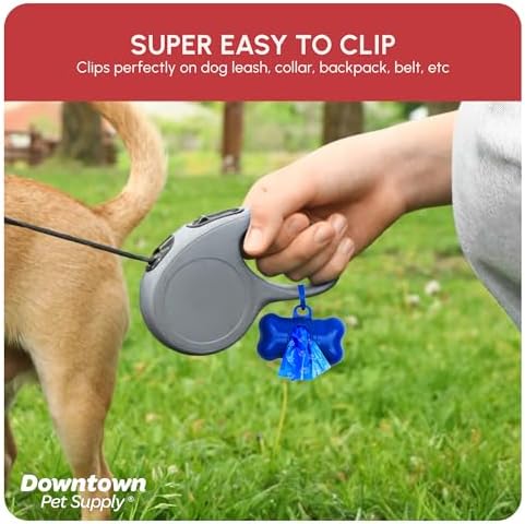 Downtown Pet Supply Rainbow Paw Print Poop Bags (2200 CT & 2 Dispensers) - Leak-Proof, Unscented, Clips to Leashes & Harnesses