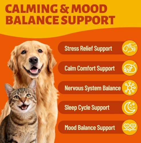 2 fl oz Calming Drops for Dogs &Cats, Liquid Melatonin Sleep Aid