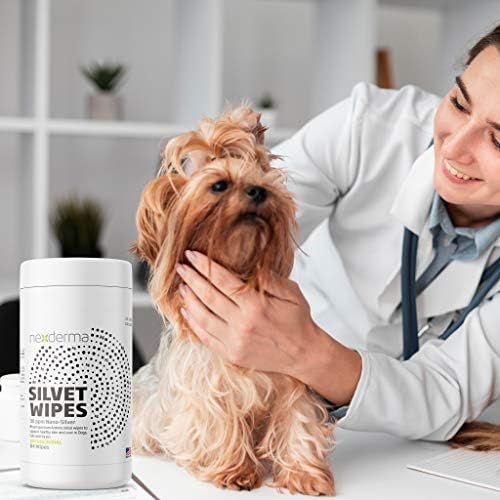 Nexderma Therapeutic Pet Wipes for Dogs & Cats, Hypoallergenic Cleansing Grooming|Moist Soft Multipurpose Wipe for Yeasty Skin Folds, Interdigital Paws, Safe Around Eyes/Tear Stains, Face, Ears - 84ct