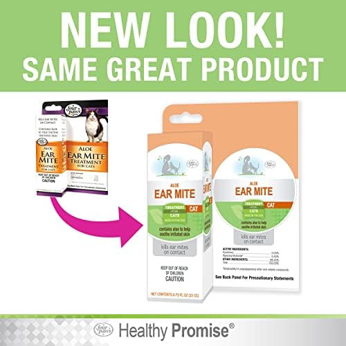 Four Paws Healthy Promise Aloe Ear Mite Treatment for Cats, 0.75 oz