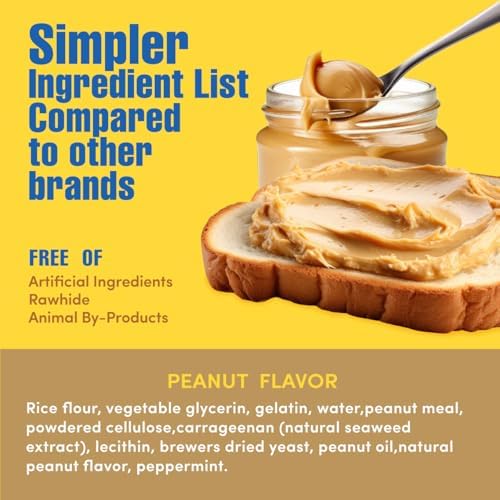 N-Bone Quado Edible Interactive Dog Chew, Peanut Butter Flavor, Easy Grip Design, Organic Dog Chew Good for Oral Health, Interactive Dog Treat, No Additives -Medium