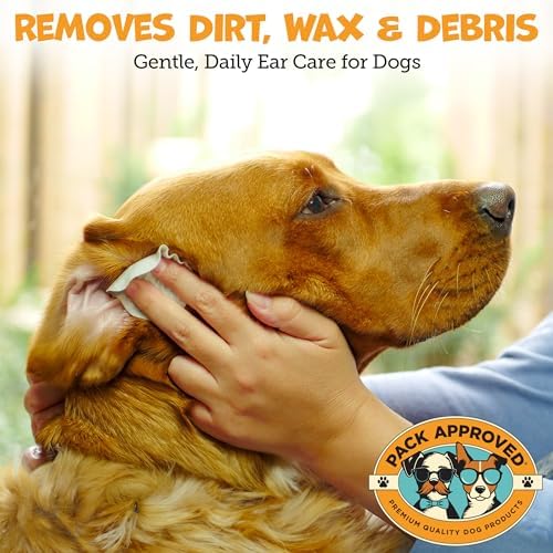 Pack Approved Ear Wipes for Dogs with Aloe Vera & Eucalyptus - 100 Wipes