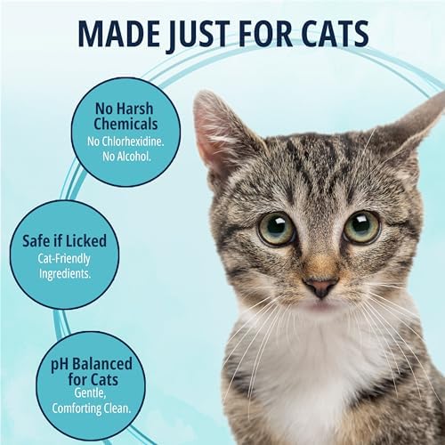 NOVEHA 150 PCs Cat Ear Wipes that Gently Clean & Soothe Sensitive Cat Ears; Soft Ear Cleaner for Removing Wax, Dirt & Odor; Alcohol-Free Ear Care with pH Balanced Formula; Unscented Grooming Care