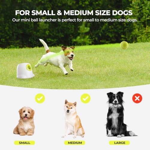 AFP Automatic Ball Launcher Dog Ball Thrower Machine Interactive Hyper Fetching Toy for Large Dogs, 3 Tennis Balls Included, Max Version