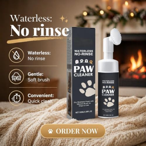 MCstars No-Rinse Dog Paw Cleaner Foam with Silicone Brush