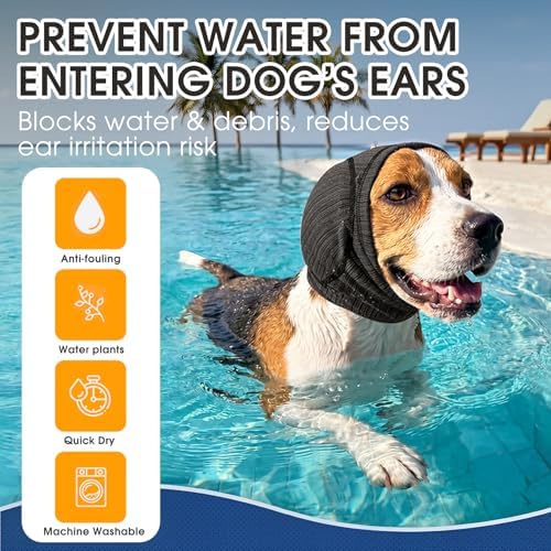 Quiet Dog Ear Cover,Snug No Shaking Calming Head Warp for Hematoma, XL