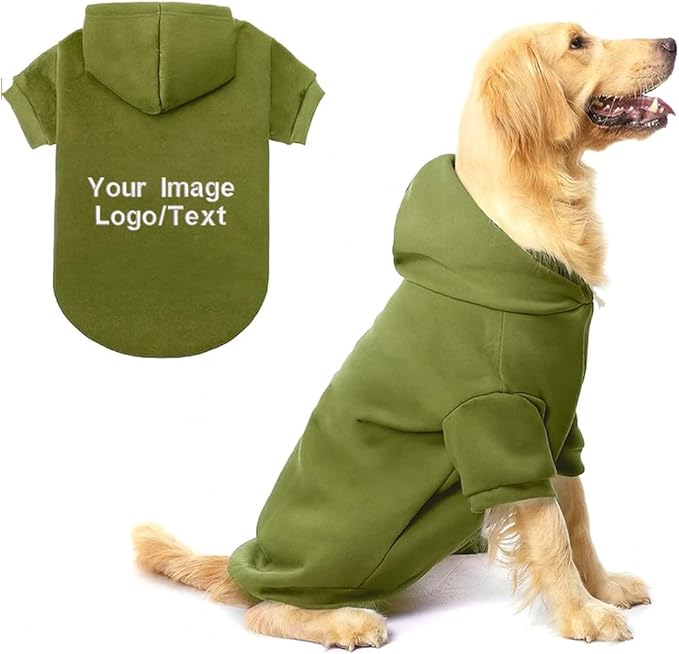Personalized Dog Hoodie with Custom Name Text, Warm Puppy Sweatshirt with Hood, Winter Pet Clothes for Dogs, Custom Dog Outfit, Gift for Dog Lovers