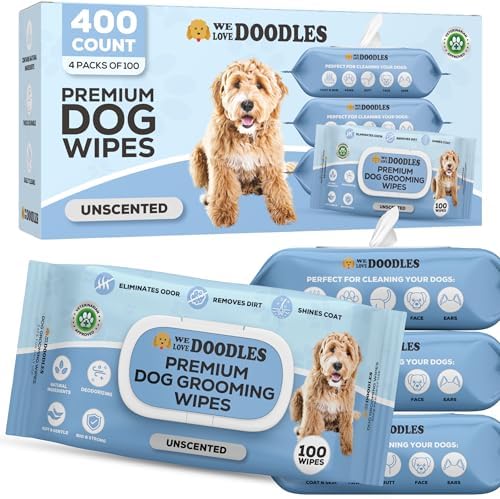 Dog Wipes, Deodorizing & Cleaning, Unscented, Made in USA, 400 Count