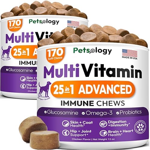 (2 Pack) Dog Multivitamin Chewable, 340 Chews, Dog Vitamins and Supplements