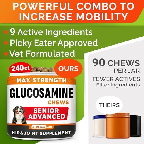 Senior Advanced Glucosamine for Dogs, Chondroitin Hip Joint Supplement Chew