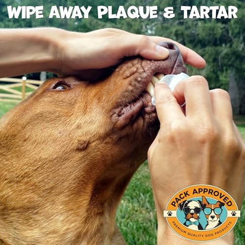 Pack Approved Dental Wipes for Dogs - Dog Teeth Wipes for Oral Care - 100ct