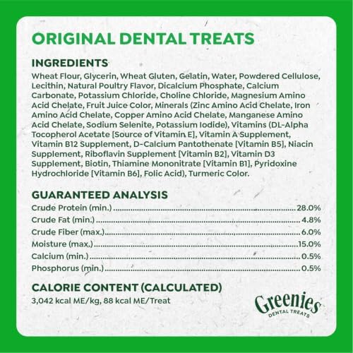 Greenies Regular Dental Dog Treats, Original Chicken Flavor, 18 Count