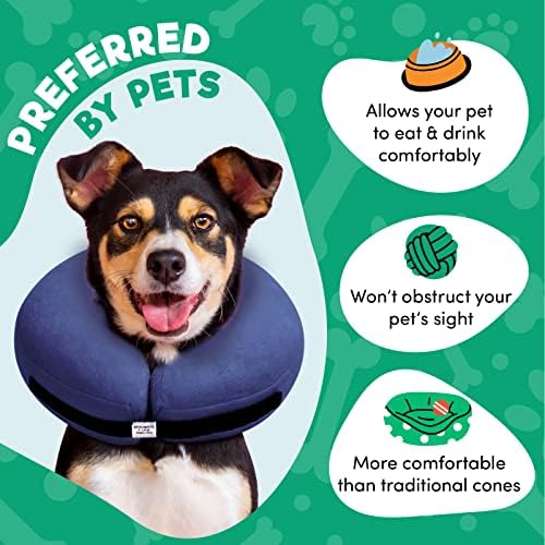 BENCMATE Inflatable Dog Cone Collar Alternative After Surgery Small