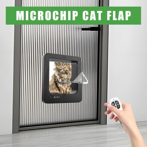 Cat Door Electronic - 4-Way Locking Pet Gate with Remote Control