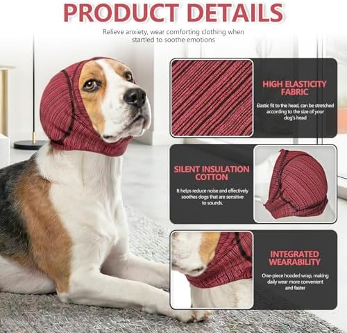 Quiet Dog Ear Cover,Snug No Shaking Calming Head Warp for Hematoma, XL