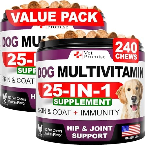 (2 Pack) Dog Multivitamin Chewable - 240 Ct - Dog Vitamins and Supplements