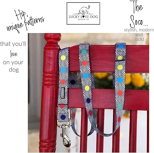 Lucky Love Dog Martingale Collar & Leash Set No Slip Cute – SOCO, Medium