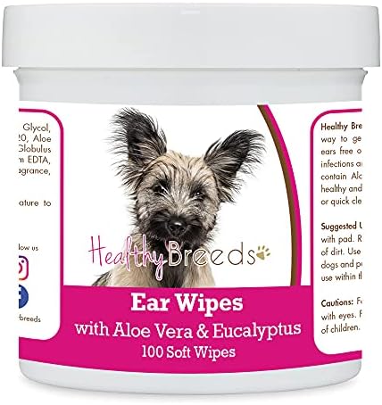 Healthy Breeds Skye Terrier Ear Cleaning Wipes with Aloe & Eucalyptus for Dogs 100 Count