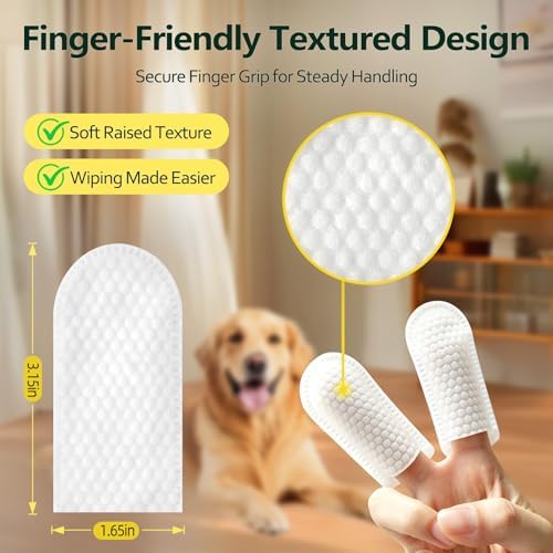 Pet Wipes for Dog Ear Care, Disposable Finger Sleeve Dog Wipes 50 Count