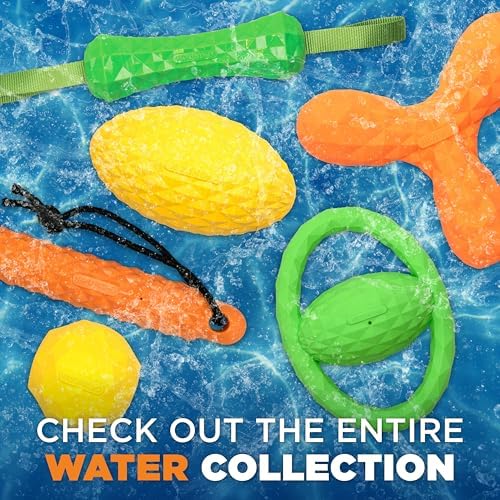 Squeaky Tug Ball - Floating Outdoor Dog Toy - Yellow