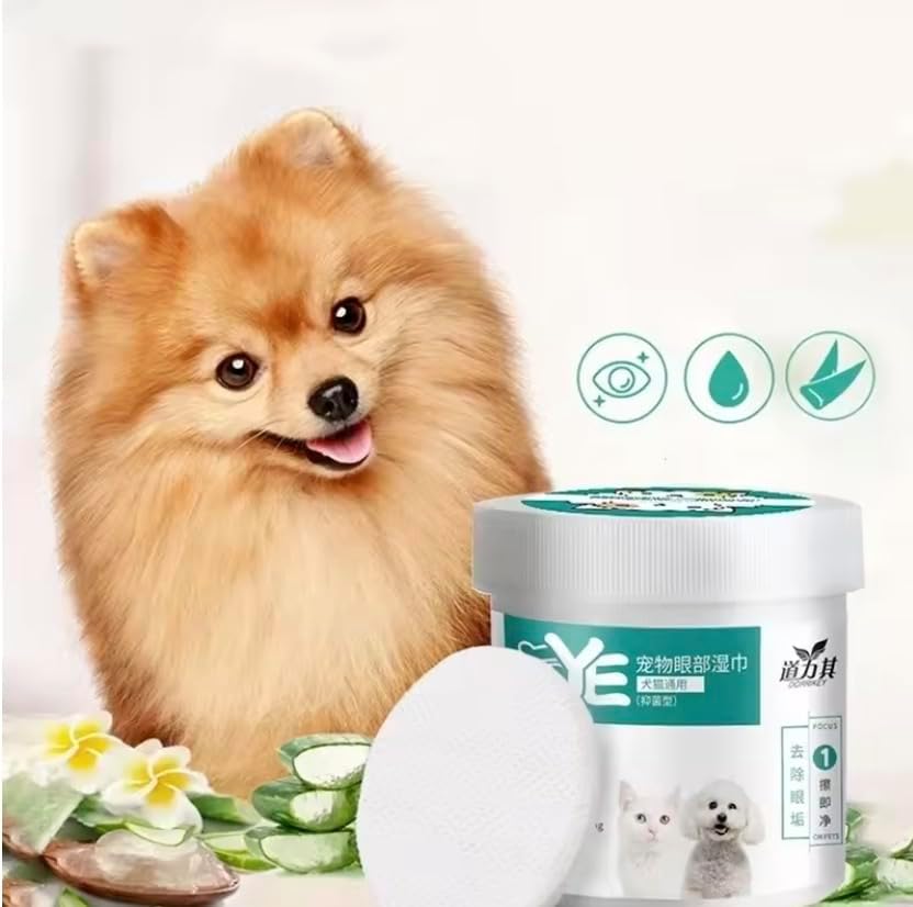 130 Pcs Pet Cleaning Wipes – Dog and Cat Eye Wipes, Gentle Tear Stain Remover, Non-Foaming Grooming Towels