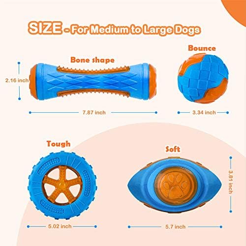 Dog Squeaky Pool Toys, Floating Interactive Fetch & Play for Beach, TPR