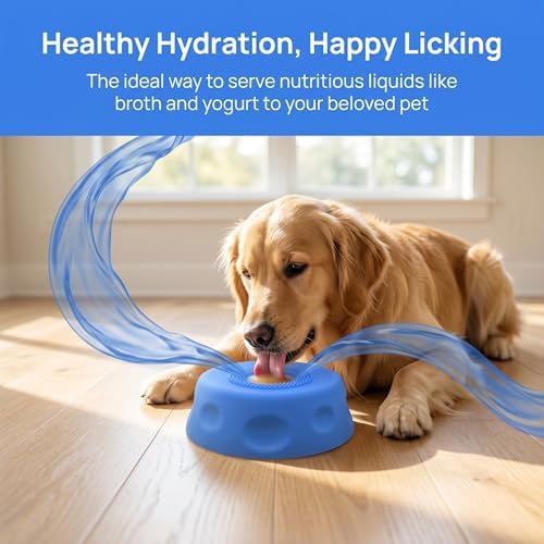 Interactive Dog Licking Toy Ball Slow Feeder Bowl, Food Safe Silicone Bowl for Bone Broth Yogurt Juice, Slow Feeding Protect Dog Stomach & Gut (Black)