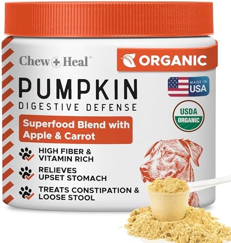 Organic Pumpkin Powder for Dogs, 16 oz w/ 5 cc Scoop for Digestive Support