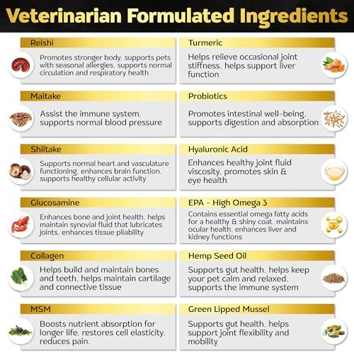 90 Soft Chews Dog Multivitamin - Hemp Oil Glucosamine Chondroitin Hip and Joint Support Health, Skin & Coat Supplements, Digestion & Immune Booster, Heart, Probiotics - Duck Flavour