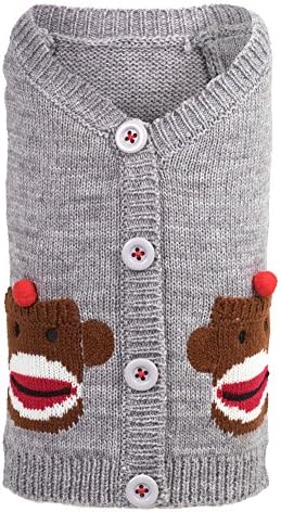 THE WORTHY DOG Sleeveless Pullover Pet Sweater,for Small Dogs, Sock Monkey