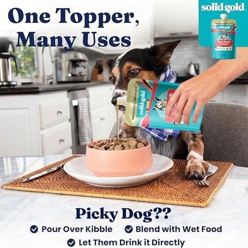 Zesty Paws Salmon Oil for Dogs 8.5oz + Beef Bone Broth 8oz/6ct Bundle