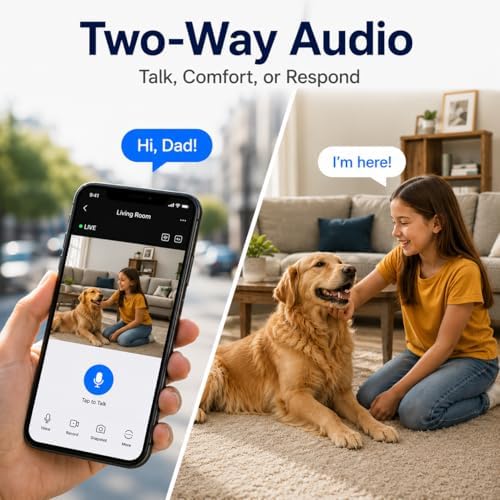 3MP Security Cameras for Home Security, Outdoor Indoor, Baby Monitor - 2Pcs