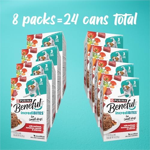 Purina Beneful IncrediBites Small Wet Dog Food in Gravy, Beef, (24) 3 oz