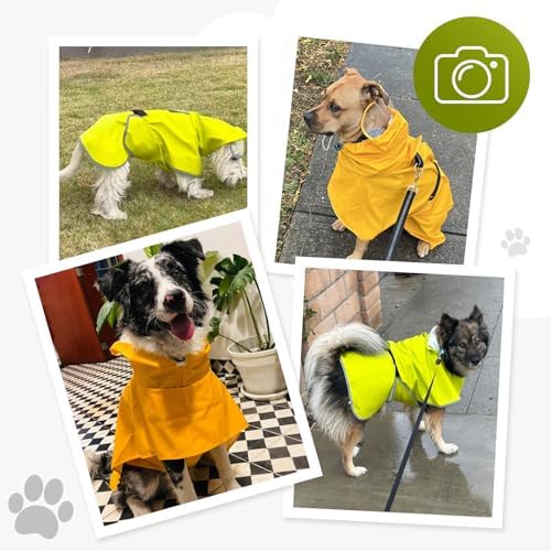 Dog Raincoat,Dog Rain Jacket Poncho with Hood and Leash Hole(Green,6XL)