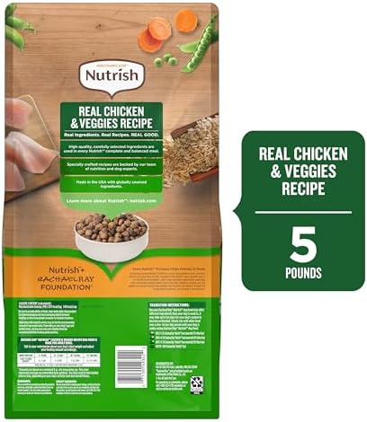 Nutrish Adult Dry Dog Food, Chicken & Veggies, 5 lb. Bag (Rachael Ray)