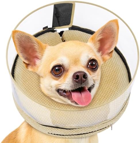 Inflatable Dog Cone with Clear Shield for Added Coverage