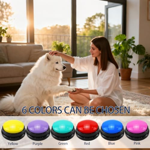 6 Pack Voice Recording Button, Dog Training Talking Buttons