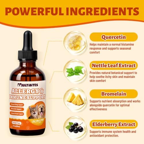 Allergy Relief & Immune Support Drops for Dogs & Cats, 60 ml