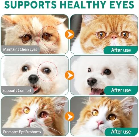 Dog Eye Drops, Soothe Eye for Dogs and Cats, Pet Tear Stain Remover & Eyes Cleaner, 100ml
