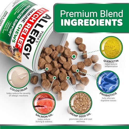 (2 Pack) Dog Allergy Relief Chews - 340 Ct - Dog Itching Skin Relief Pills