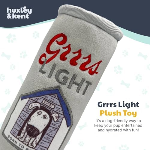 Huxley & Kent Power Plush Squeaky Dog Toy, Grrrs Light, Small