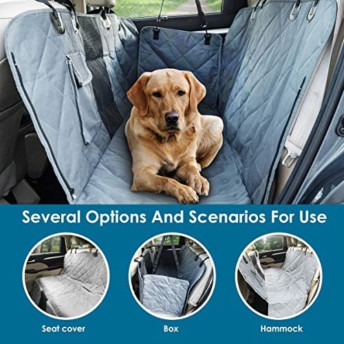 PAWBEE Dog Car Seat Covers - Waterproof, Nonslip Back Seat Protector for Pets, Heavy-Duty Scratchproof Hammock with Mesh Window for Cars, SUVs, and Trucks - Durable Car Backseat Cover for Dogs