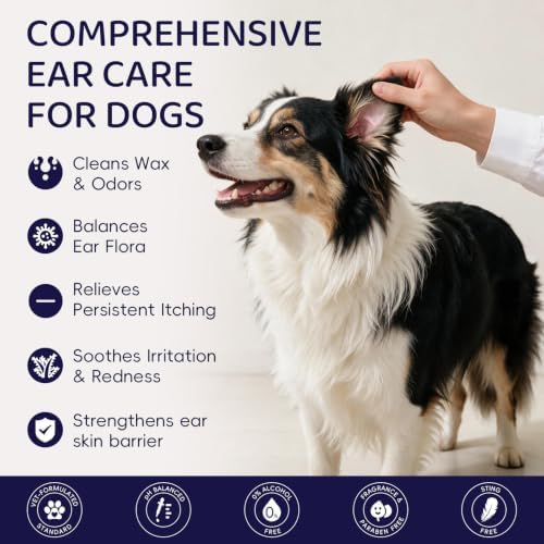Dog Ear Cleaner, Natural Ear Drops for Dogs, 60-Day Servings