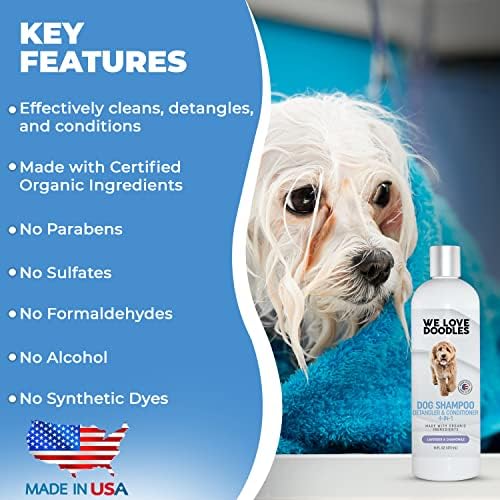 We Love Doodles Dog Ear Cleaner & 4-in-1 Shampoo (Lavender) Bundle - Ear Drops for Dogs & 4-in-1 Shampoo Kit - Prevents Infection, Itching & Odor - Tear Free - Made in USA