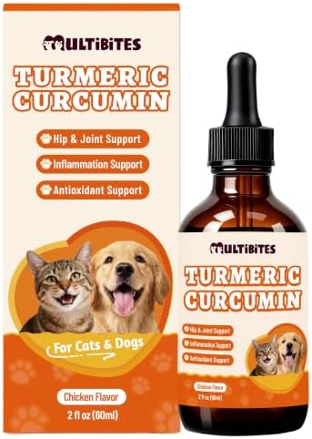 Turmeric Drops for Dogs & Cats, Turmeric Curcumin Supplement 2oz