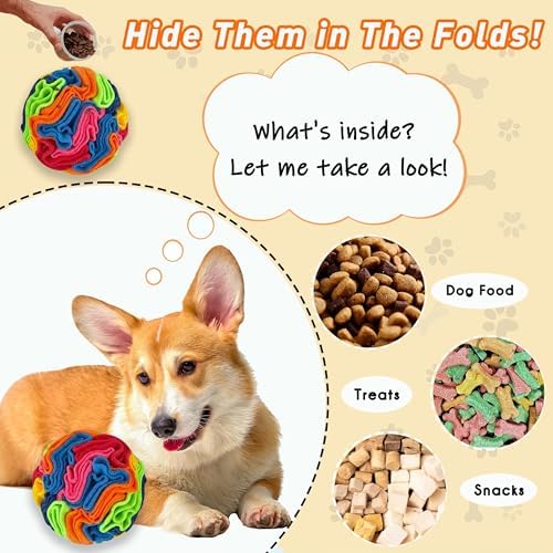 ABULL 5.9" Snuffle Ball for Dogs, Interactive Puzzle Toy & Slow Feeder