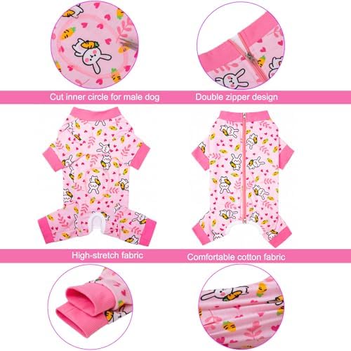 Dog Recovery Suit for Small Medium Large Dogs, Pet Onesie After Surgery Comfort Dog Bodysuit Anti Licking (Bunny Carrot,4XL)